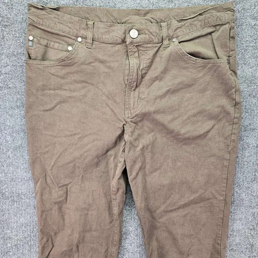Free Fly Pants Mens 34x34 (34x32) Brown Cotton Bamboo Viscose Stretch 5 Pocket